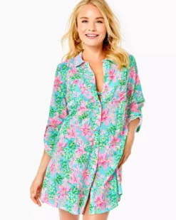 Lilly Pulitzer Natalie Shirtdress Cover Up (So Shellegant)