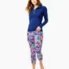 Lilly Pulitzer Justine Half Zip (Oyster Bay Navy) Tops
