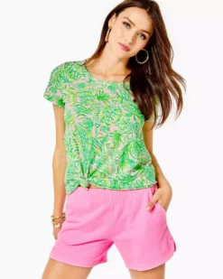 Lilly Pulitzer Etta Scoop Neck Top (Fins & Flippers)