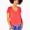 Lilly Pulitzer Tops Etta V-Neck Top (Spicy Coral) 1 Lilly Pulitzer Tops Etta V-Neck Top (Spicy Coral)