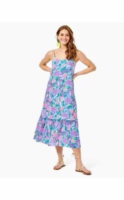Lilly Pulitzer Dresses Winni Midi Dress (Turtle Wave)