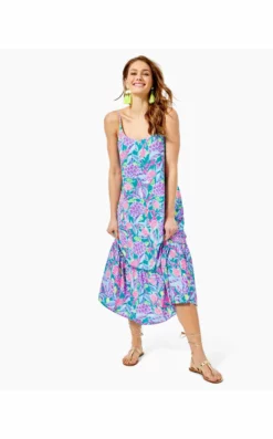 Lilly Pulitzer Dresses Winni Midi Dress (Turtle Wave)