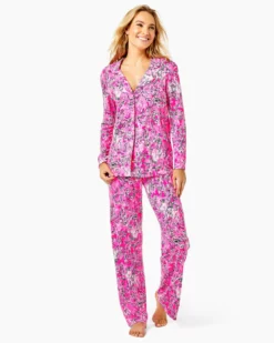 Lilly Pulitzer PJ Knit Button-Up (Purposefully Pink)
