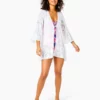 Lilly Pulitzer Swim Motley Coverup (White Poly Crepe Swirl Clip)