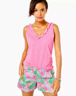 Lilly Pulitzer Gigi Ruffle Tank Top (Pink Shandy)