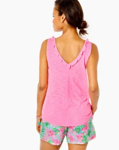 Lilly Pulitzer Gigi Ruffle Tank Top (Pink Shandy)