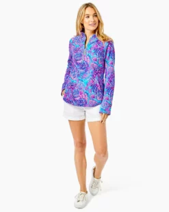 Lilly Pulitzer UPF 50+ Skipper Ruffle Popover (Shelleidos Turquoise)