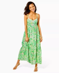 Lilly Pulitzer Heidi Cotton Maxi Dress (Mandevilla Baby Fins & Flippers) Dresses