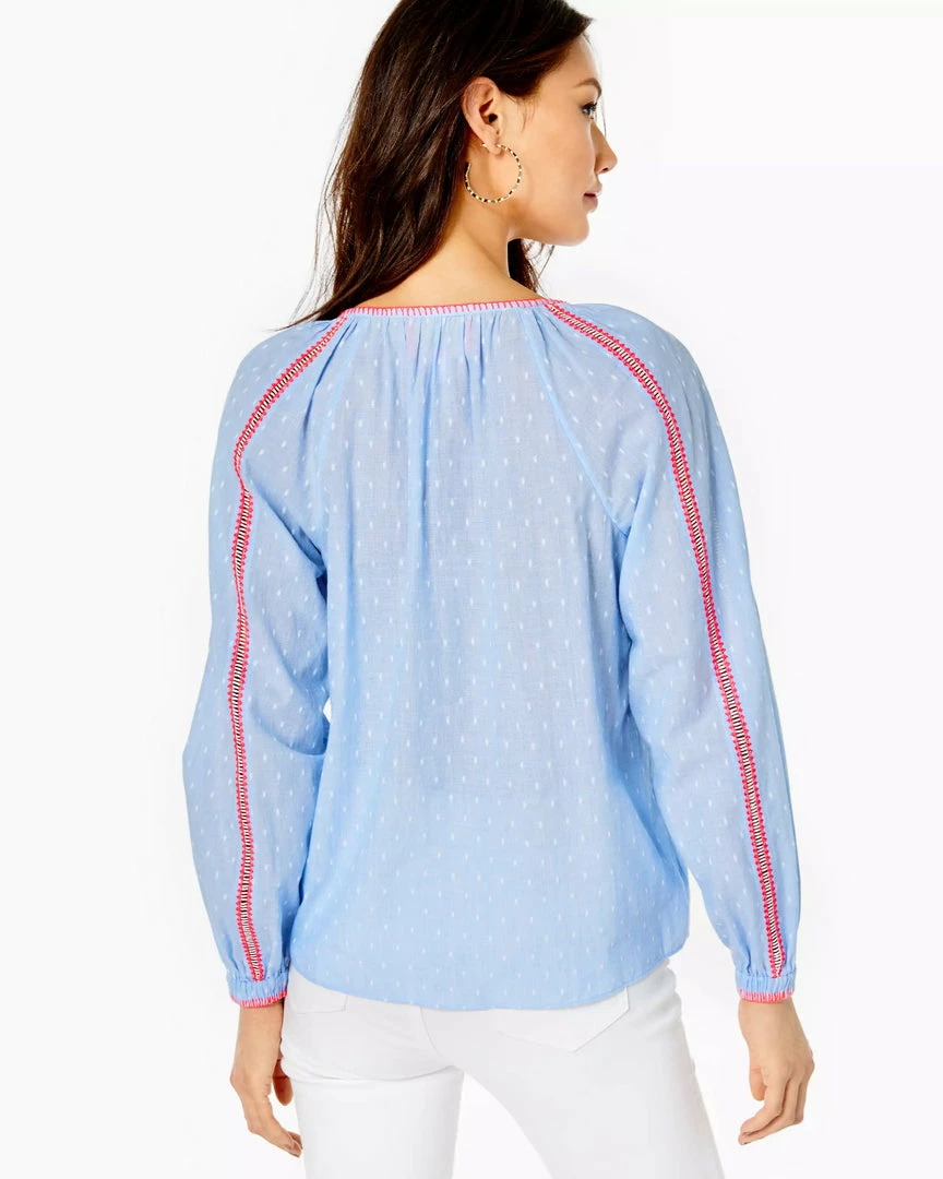 Lilly Pulitzer Tops Mardi Chambray Top (Blue Peri) 4 Lilly Pulitzer Tops Mardi Chambray Top (Blue Peri)