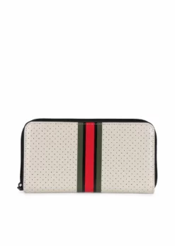 Haute Shore Accessories Cash Roma Wallet (Beige Coated/Olive Red & Black Stripes)