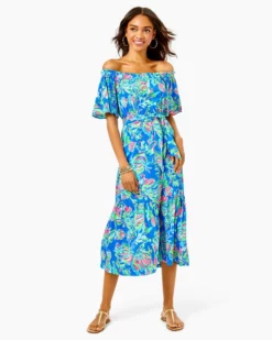 Lilly Pulitzer Dresses Merle Midi Dress (Fancy Fins)