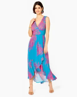 Lilly Pulitzer Moana Maxi Dress (Turquoise Oasis) Dresses