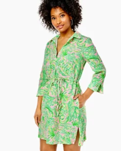 Lilly Pulitzer Pilar Linen Tunic Dress (Mandevilla Baby Fins & Flippers) Dresses