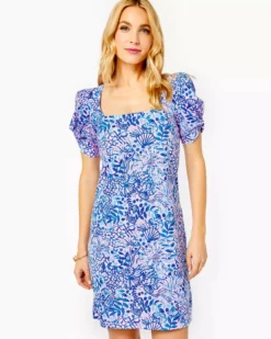 Lilly Pulitzer Haydn Short Sleeve Dress (High Tides Good Vibes)