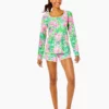 Lilly Pulitzer PJ Knit Henley Top (Fruity Flamingo)