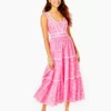 Lilly Pulitzer Dresses Pollie Cotton Midi Dress (Pink Shandy)