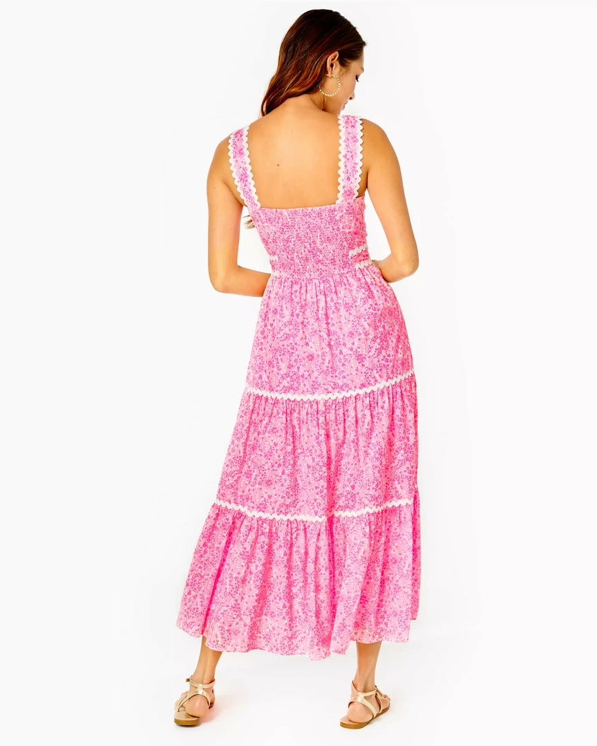 Lilly Pulitzer Dresses Pollie Cotton Midi Dress (Pink Shandy)
