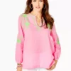 Lilly Pulitzer Coby Linen Tunic Top (Pink Shandy)