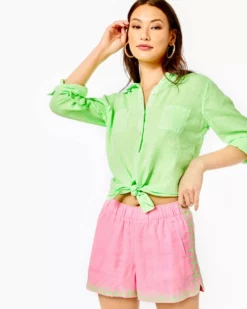 Lilly Pulitzer Bottoms Laryn Linen 4" Short (Pink Shandy)