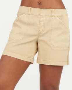 SPANX 6" Stretch Twill Shorts (Almond) Bottoms