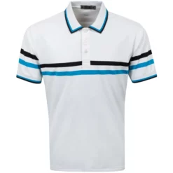G/Fore Tops Liberty Stripe Polo (Snow)