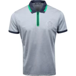G/Fore Tops Embossed Quarter Zip Polo (Light Grey)