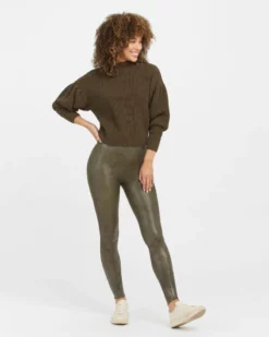 SPANX Faux Leather Croc Shine Legging (DKNOL)