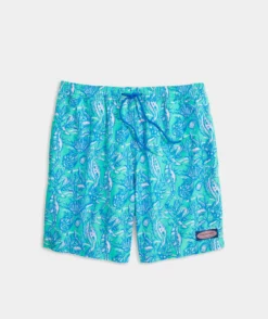 Vineyard Vines 7" Printed Chappy Trunks (Seahorse Aqua) Swim