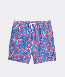 Vineyard Vines Swim 7" Printed Cahppy Trunks (Seahorses Sailor Red)