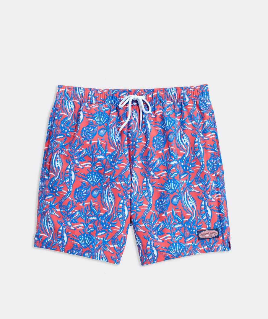 Vineyard Vines Swim 7" Printed Cahppy Trunks (Seahorses Sailor Red) 3 Vineyard Vines Swim 7" Printed Cahppy Trunks (Seahorses Sailor Red)