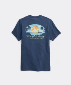 Vineyard Vines Tops 80 Degrees Pocket Tee (Oxbow Blue)