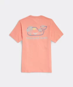 Vineyard Vines Tops Hammock Mosaic Whale Tee (Papaya Passion)