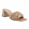 Marc Fisher Cerita Block Heel Slip On Sandal (Natural) Shoes