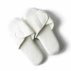 Barefoot Dreams Cozy Terry Spa Slippers (Pearl/Pearl) Medium