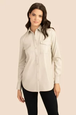 Trina Turk Tops Casino Shirt (Oyster)
