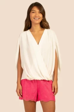 Trina Turk Tops Deep Well Top (Whitewash)