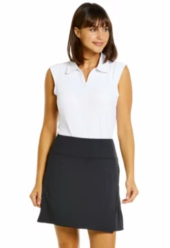 IBKUL Faux Wrap Skirt (Black)