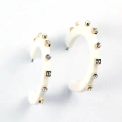 Smith & Co. City Girl Jewel Hoop (Stark White) Small Jewelry