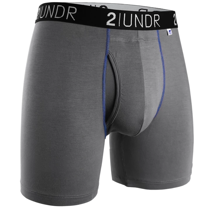 2under Swing Shift Boxer Brief (Grey/Blue) Bottoms 3 2under Swing Shift Boxer Brief (Grey/Blue) Bottoms