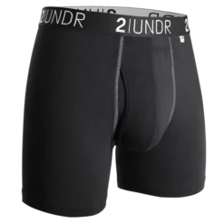 2under Swing Shift Boxer Brief (Black/Grey) Bottoms