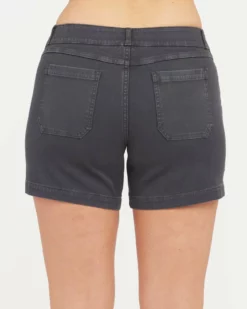 SPANX Bottoms 6" Stretch Twill Shorts (Washed Black)