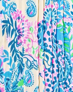 Lilly Pulitzer Marilina Lileeze Long Sleeve Tunic Top (Macadamia Haute Cature) Tops