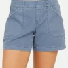 SPANX 4" Stretch Twill Shorts (Slate Blue)