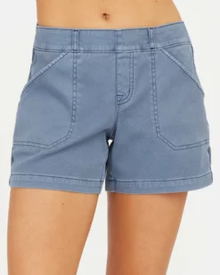 SPANX 4" Stretch Twill Shorts (Slate Blue)