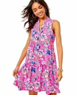 Lilly Pulitzer Novella Swing Dress (Pink Isle Last Bud Not Least)
