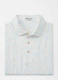 Peter Millar Half & Half Performance Jersey Polo (White) Tops