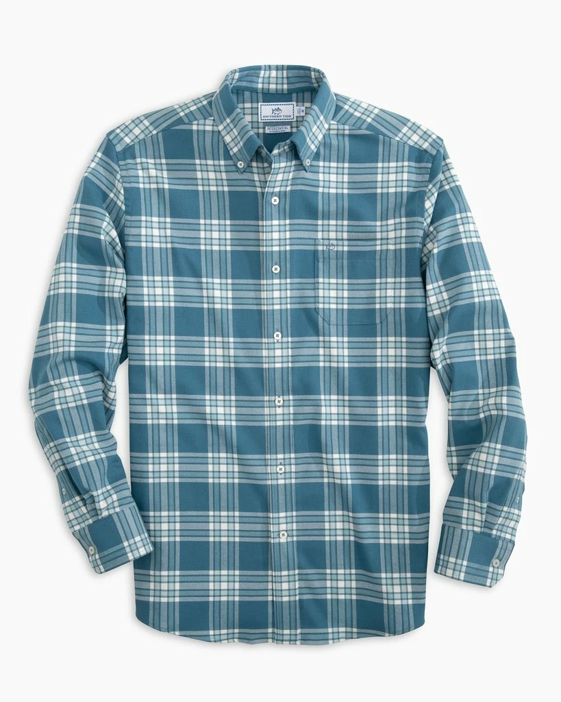 Southern Tide Long Sleeve Flannel Performance Sportshirt (Blue Ivy) 4 Southern Tide Long Sleeve Flannel Performance Sportshirt (Blue Ivy)