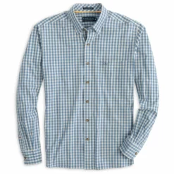 Fish Hippie Bottoms Stoddard Button Up (Baltic/Spruce/White)