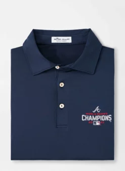 Peter Millar Solid Performance Jersey Polo (Navy) *BRAVES*