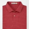Peter Millar Featherweight Melange Stripe Polo (Passionfruit)